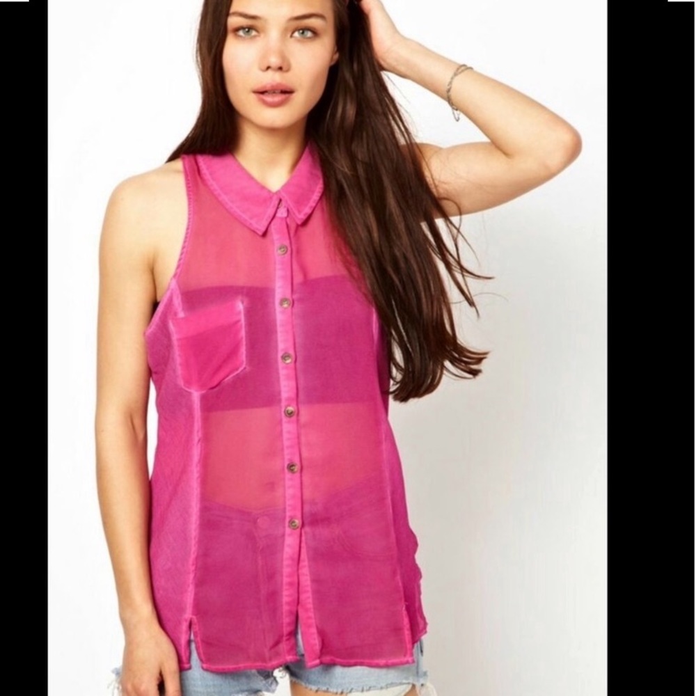 Free People sheer button down! Size XS!